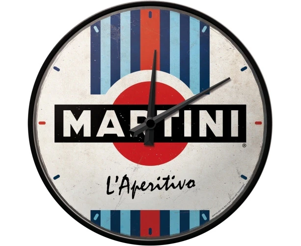 Nostalgic Art 30cm Martini L'Aperitivo Racing Stripes Quartz Round Wall Clock