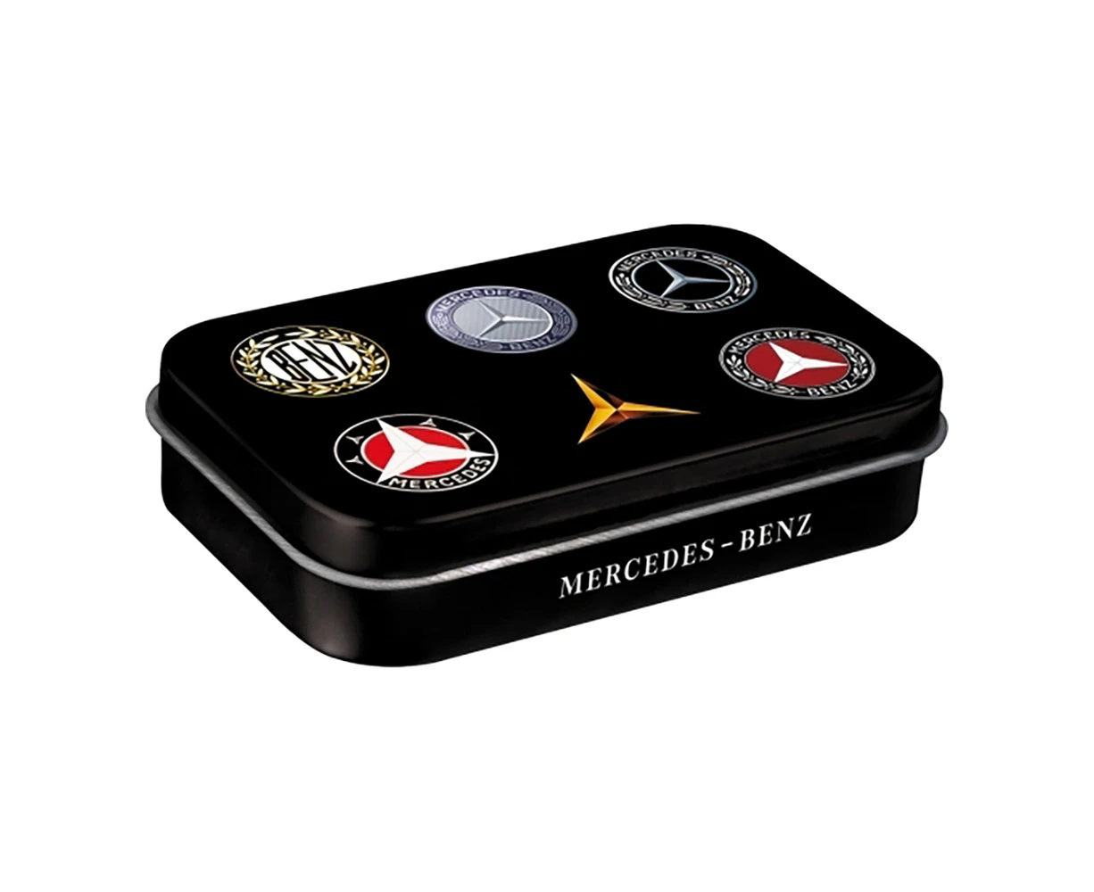 Nostalgic Art 10cm Metal Tin Mint Box XL Mercedes Benz Logo Evolution Hard Candy