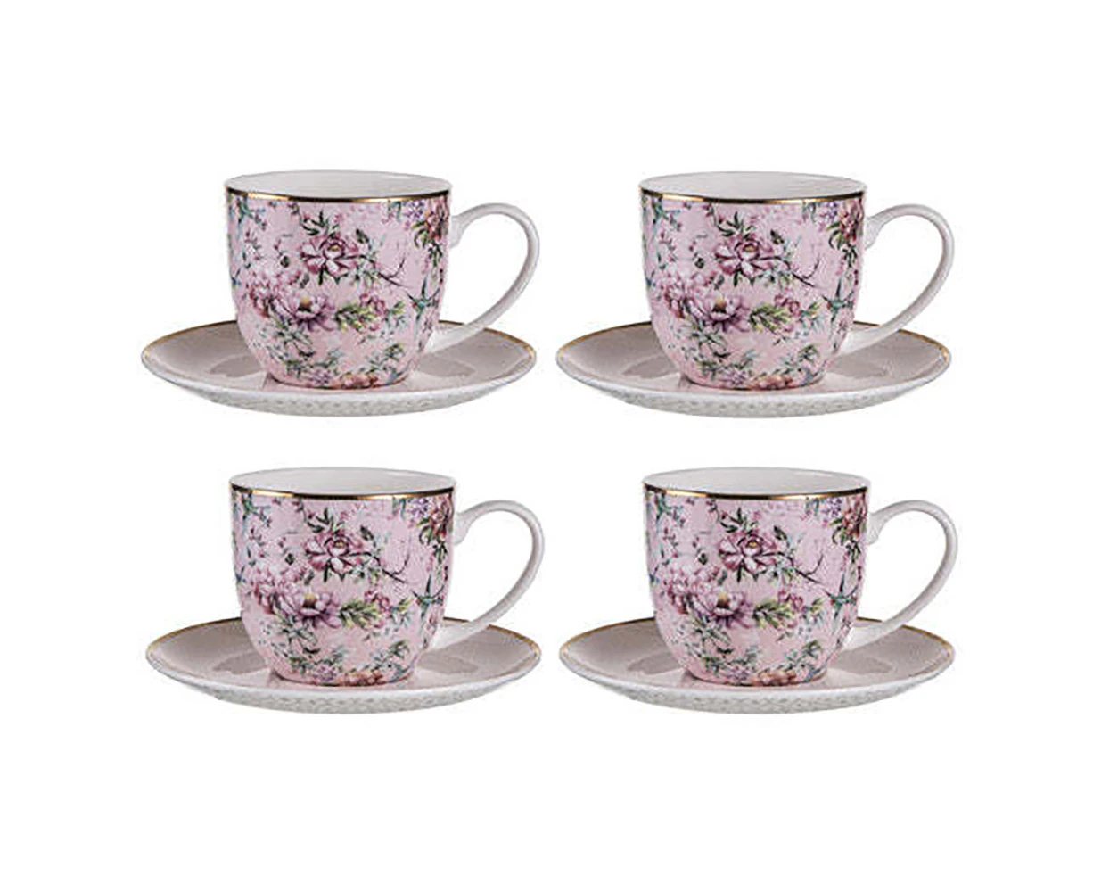 Ashdene 280ml Chinoiserie Flower Mug/Tea Cup/Saucer Hot Drinking Handled Set PNK