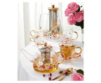 Ashdene Springtime Soiree 22.5cm/1.5L Glass Jug w/ Stainless Steel Tea Infuser