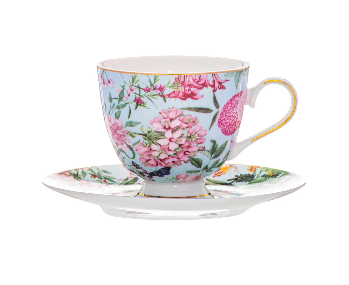 2pc Ashdene Romantic Garden 250ml Coffee Cup Mug & Saucer Set New Bone China