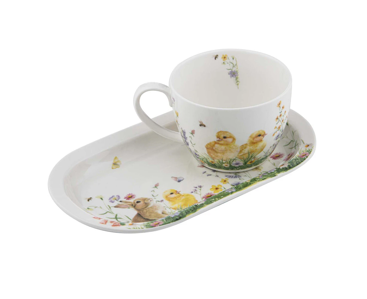 2pc Ashdene New Bone China Sweet Meadows Mug & Plate Set Kitchen Food Server