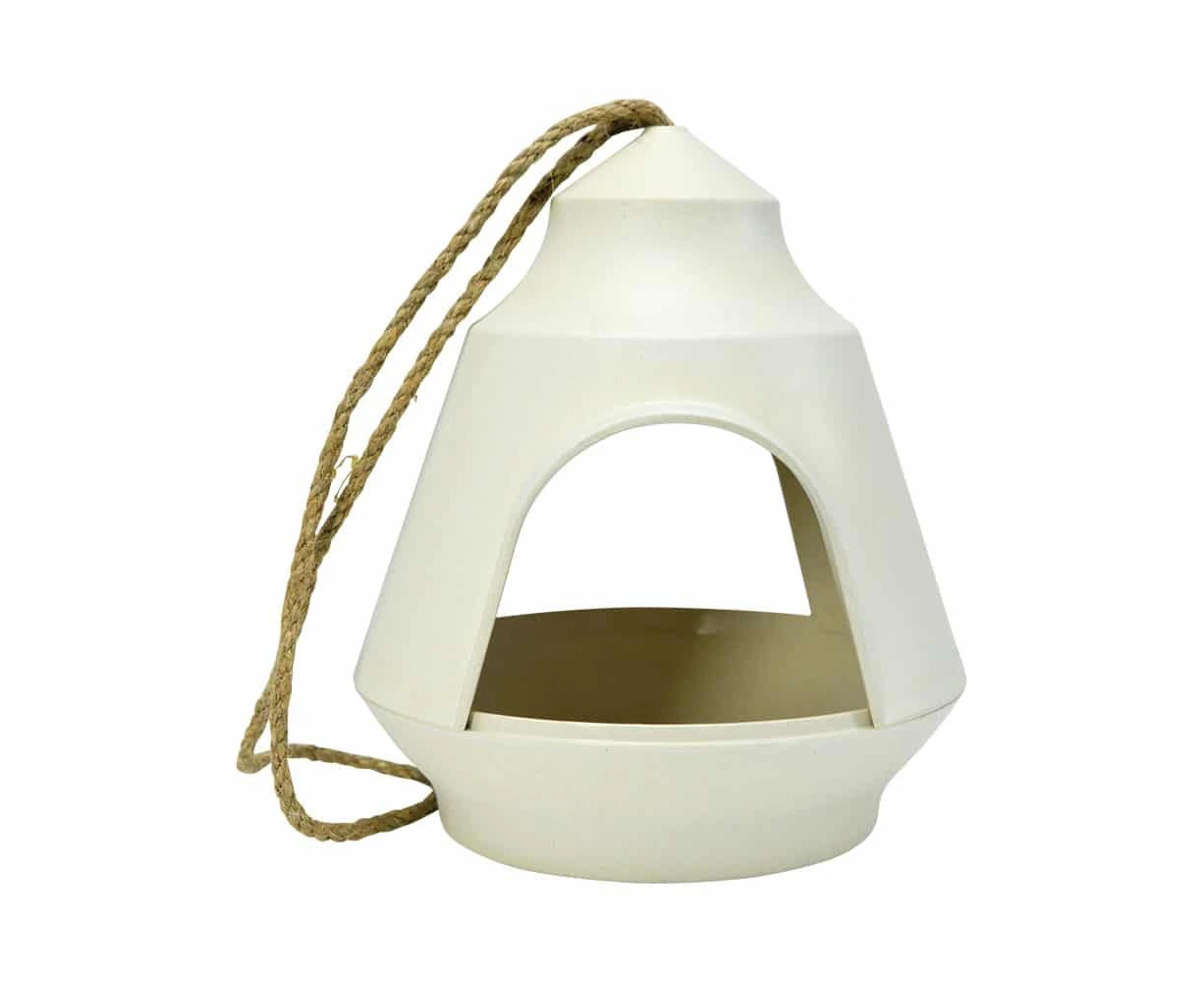 Annabel Trends 20cm Hanging Bamboo Bird House Backyard Garden Home Decor Cream