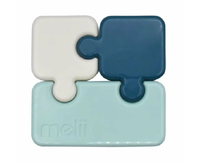 Melii Puzzle Bento Box Kids Meal Design Puzzle Kitchen - Blue