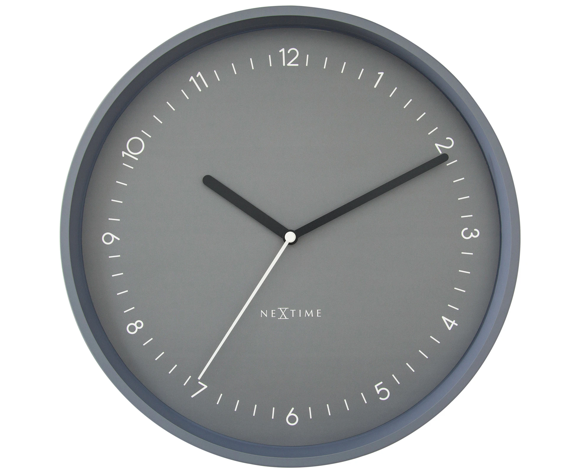 NeXtime Berlin Glass Analogue 30cm Hanging Wall Clock Decor Silent Sweep Grey