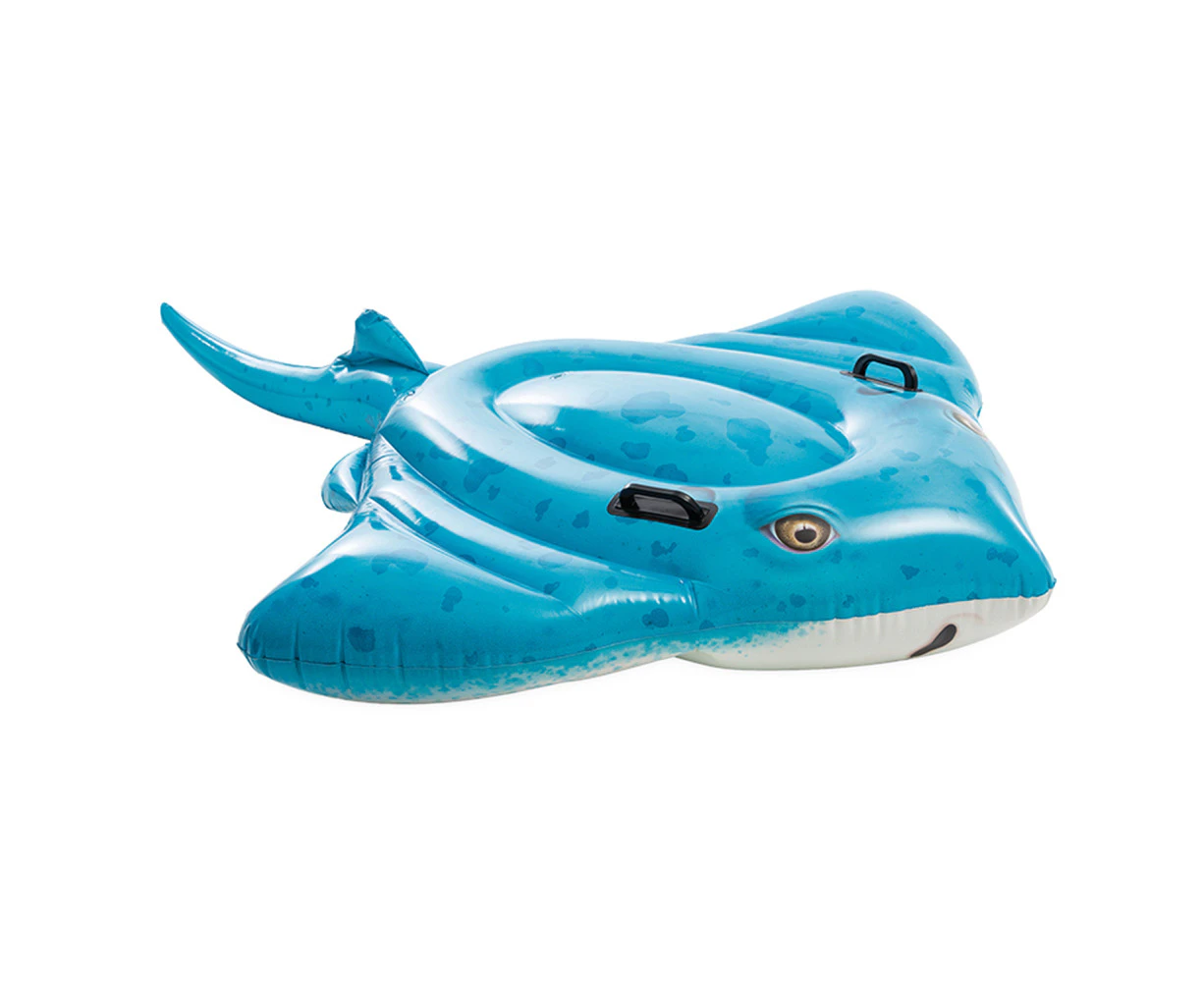 Intex Stingray Kids/Childrens Inflatable Ride-On Pool Toy w/ Handles Blue/White