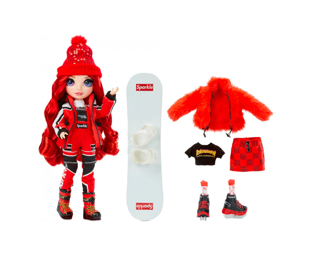 Rainbow High 28cm Fashion Snowboard/Clothe/Shoes Style Winter Doll Ruby Anderson