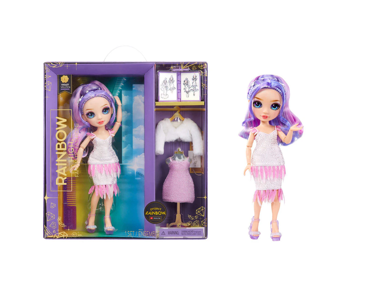 Rainbow High Fantastic Kids Play Fashion Dress Up Doll Violet Willow 28cm 4+