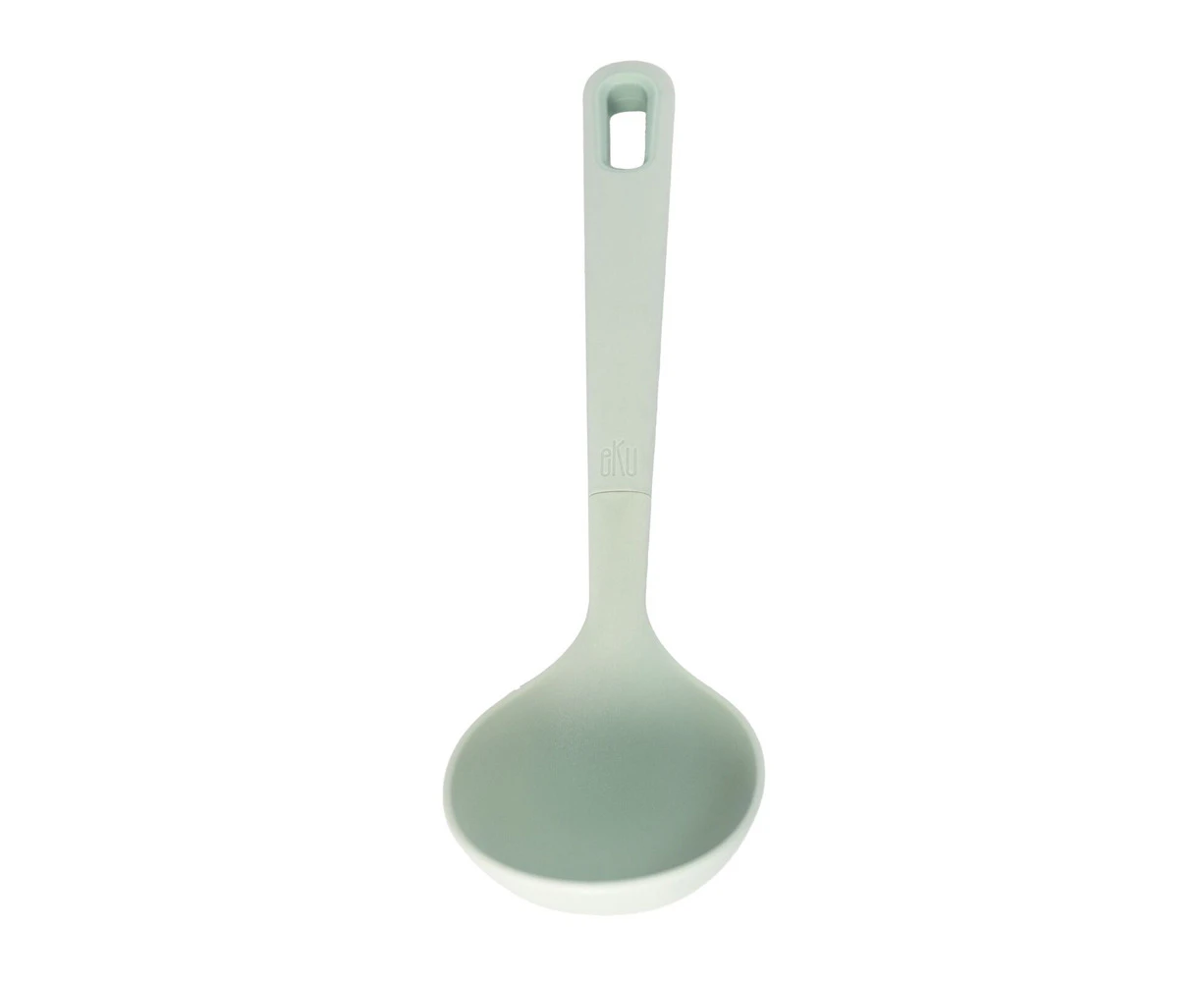 eKu Upcycle Soft Grip Kitchen Round Ladle Cooking Spoon/Scoop - Avocado Green