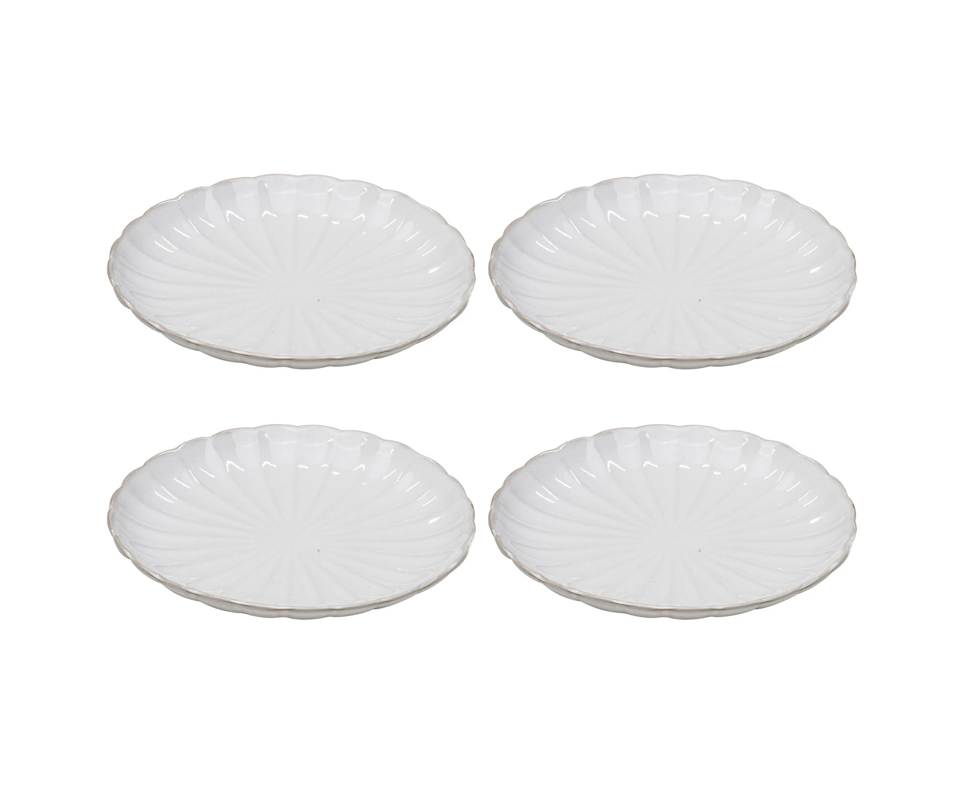 4pc Ladelle Marguerite Stoneware Side Plate 19.8x19.8x2.7cm Serveware White