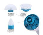 Cordless Electric Cleaning Brush Set Spin Scrubber Turbo Scrub Chargeable Bathroom Blue