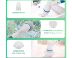 Cordless Electric Cleaning Brush Set Spin Scrubber Turbo Scrub Chargeable Bathroom Blue