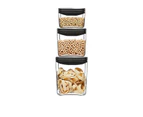 ClickClack 900ml Display Cube Air Tight Pantry Plastic Storage Container Black