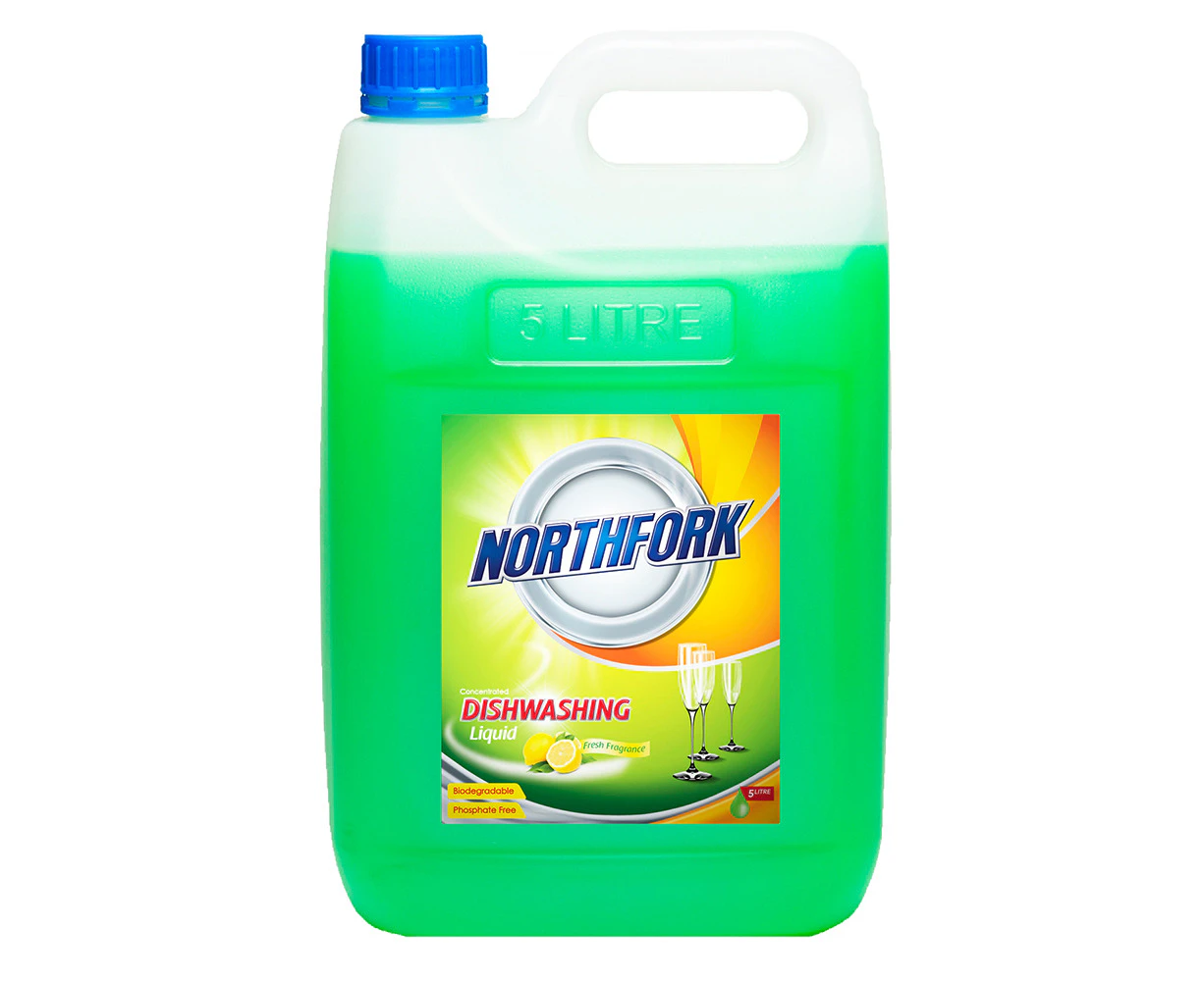 Northfork 5L Biodegradeable Dishwashing Dishes Concentrated Liquid/Soap Lemon