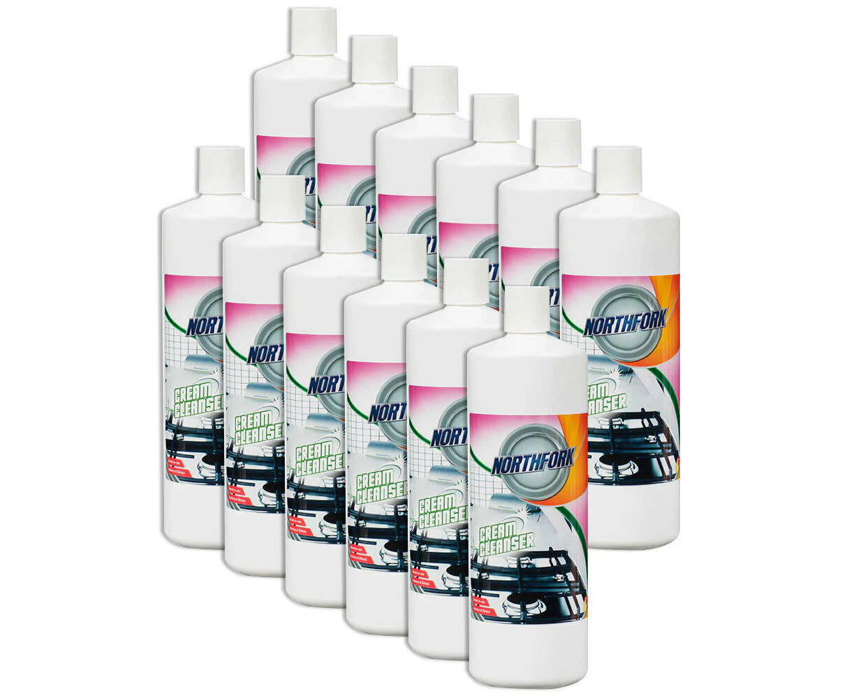 12PK Northfork 1L Cream Cleanser Enamel Stove/Bath Sink Cleaner/Dirt Remover