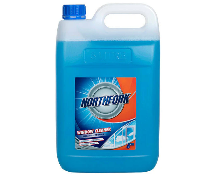 Northfork 5L Window & Glass Mirror/Windscreen Liquid Cleaner Streak-Free Shine