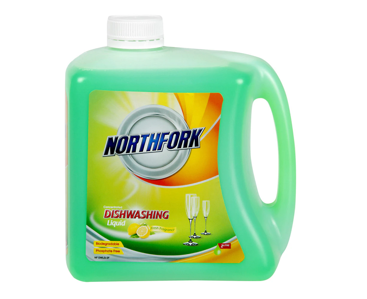 Northfork 2L Biodegradeable Dishwashing Dishes Concentrated Liquid/Soap Lemon