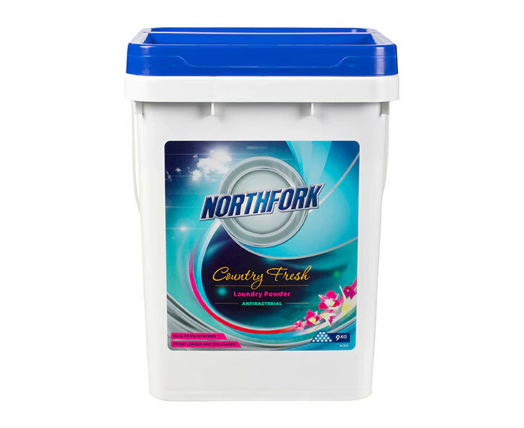 Northfork Antibacterial Laundry Cleaning Powder 9kg Pail High Foaming Detergent