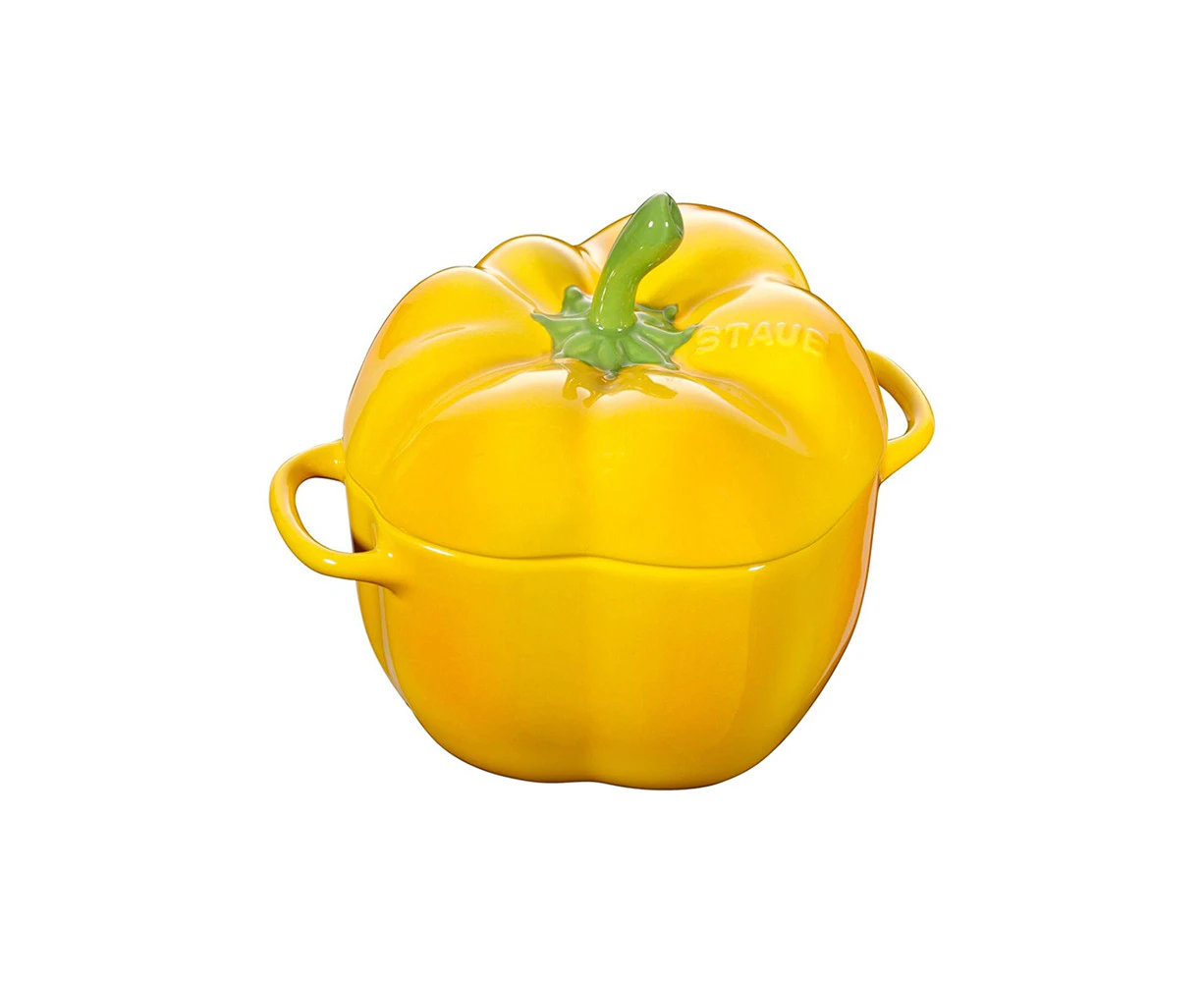 Staub 14cm/500ml Ceramic Cocotte Capsicum Cooking Serving Pot w/ Lid Yellow