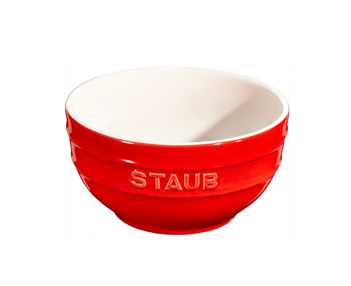 Staub 14cm Ceramic Round Bowl Food/Soup Salad Serving Dish Container Chery Red