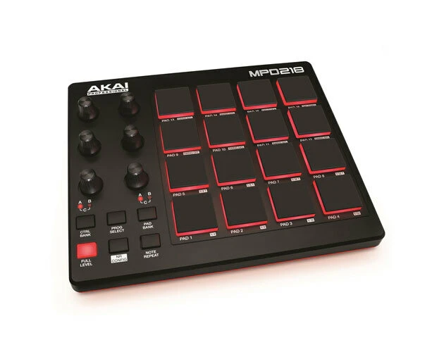 Akai Professional MPD218 23cm USB MIDI 16-Pad Controller for Mac/Computer PC BLK