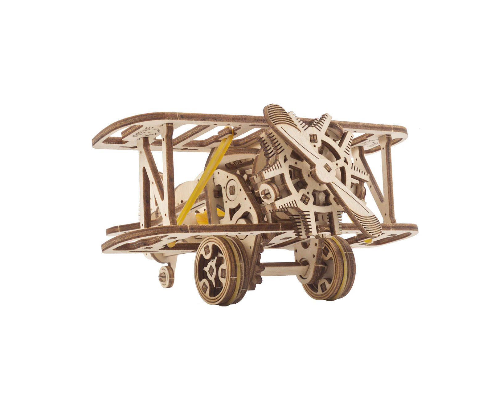 84pc Ugears Mini-Biplane Mechanical DIY Kit Wooden 3D Puzzle/Model Gift Set 8+