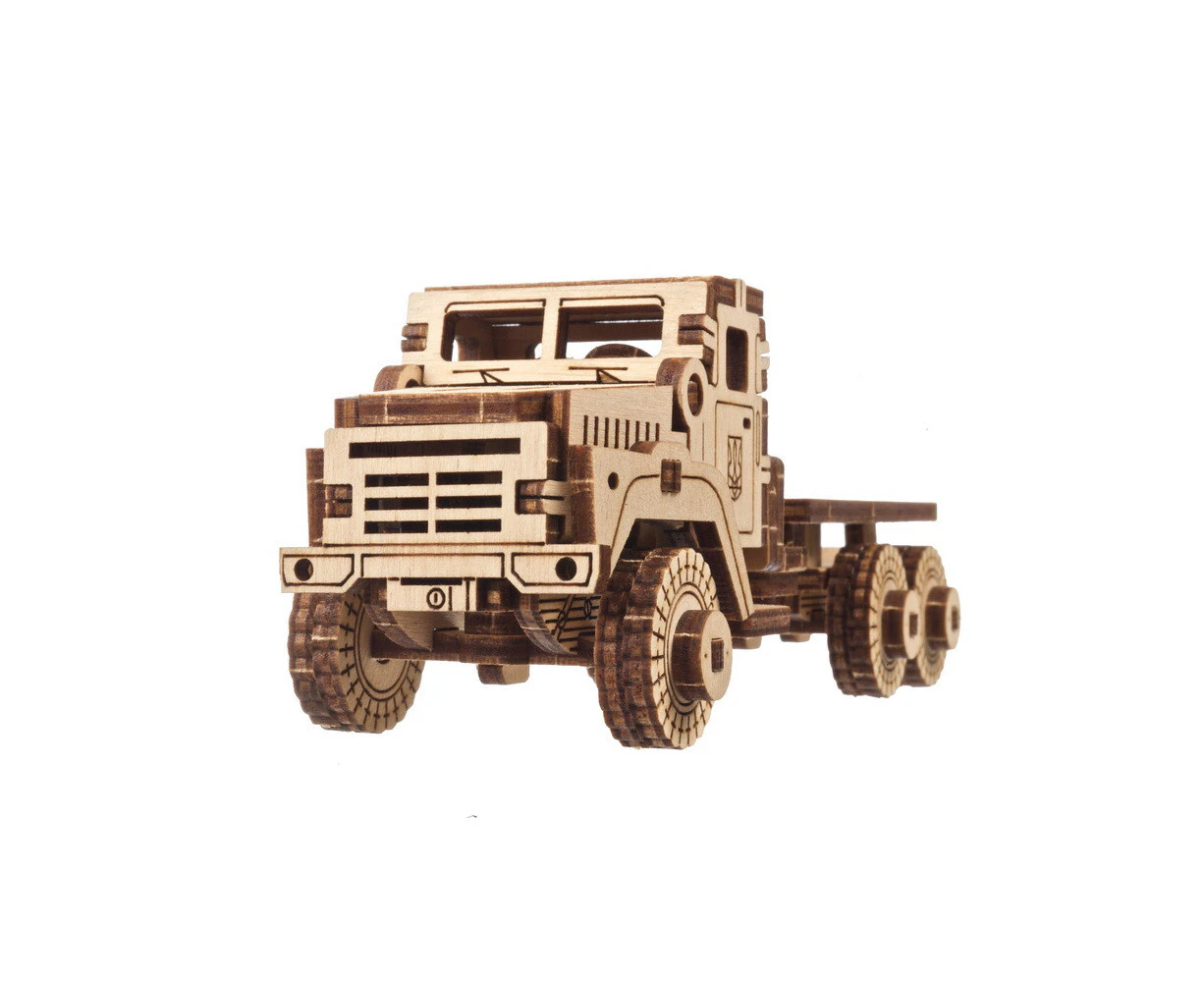 91pc Ugears Military Truck Mechanical DIY Wooden 3D Puzzle/Model Gift Set 14+