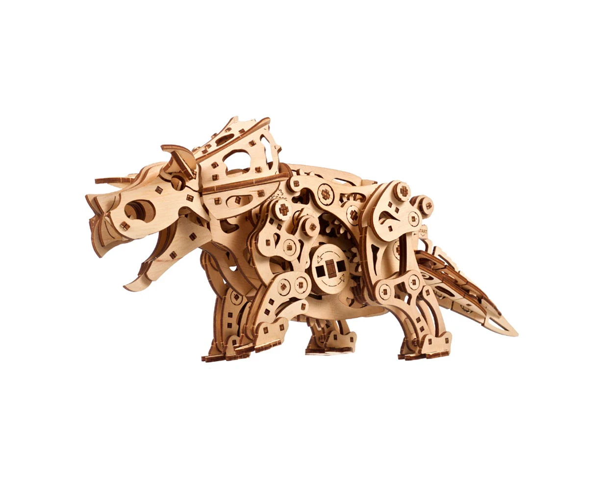 Ugears 400pcs Triceratops Wooden Mechanical DIY 3D Model/Puzzle Kit 14y+