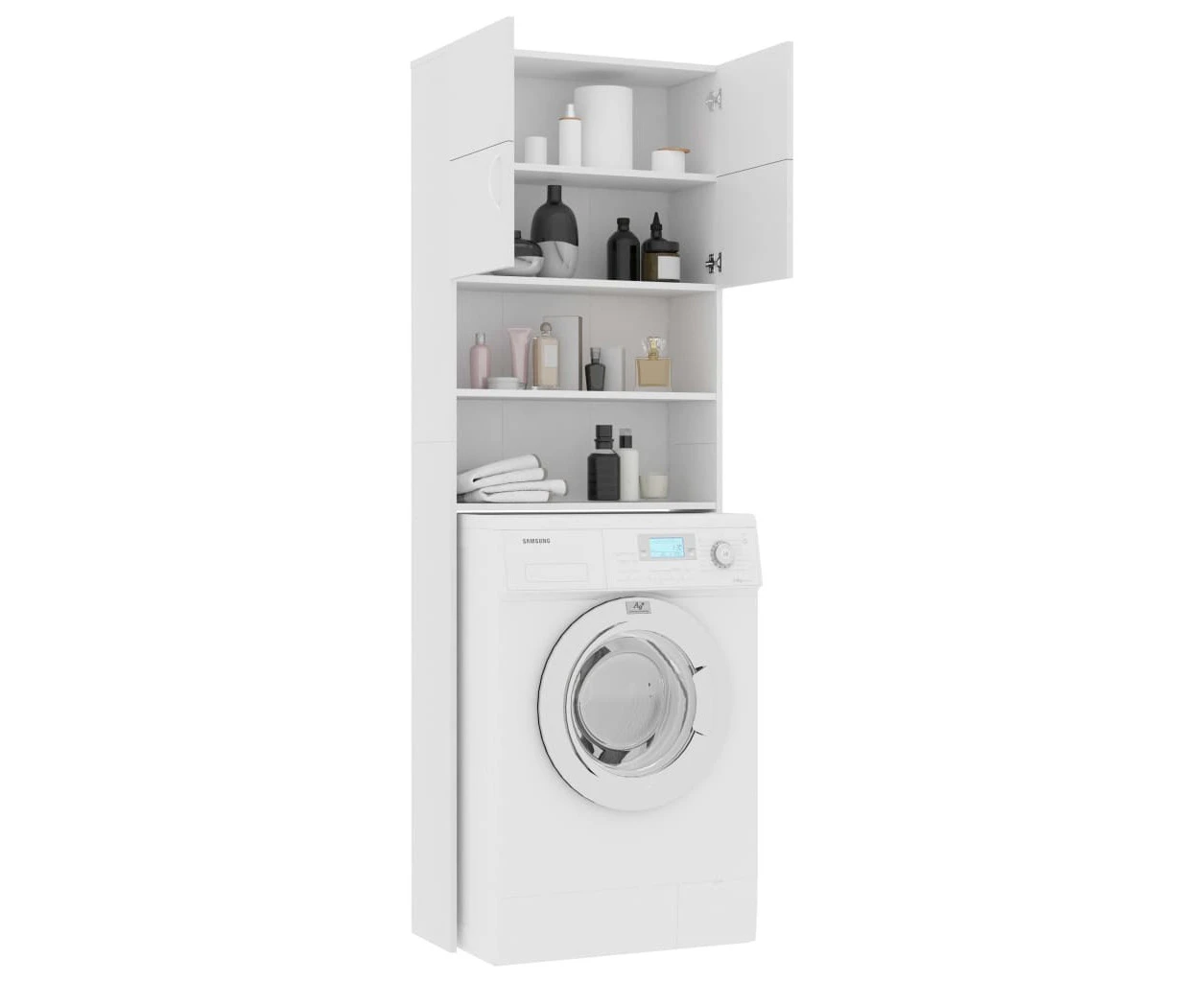 Washing Machine Cabinet Storage Shelf Rack Wooden Laundry Bathroom Organiser