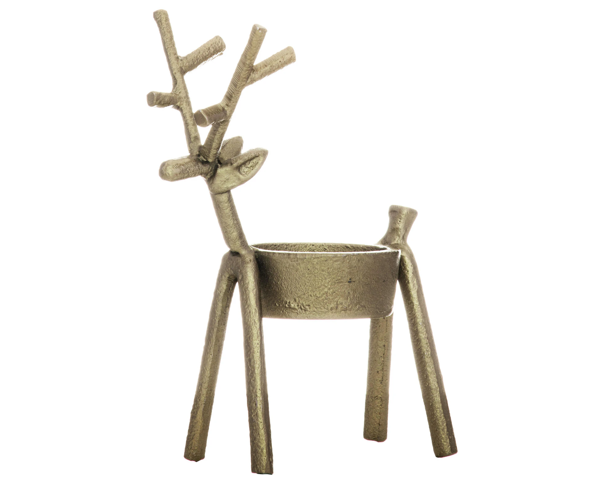 Ladelle Prancer Reindeer Small Aluminium Serving Bowl 20x8.2x11.5cm Gold