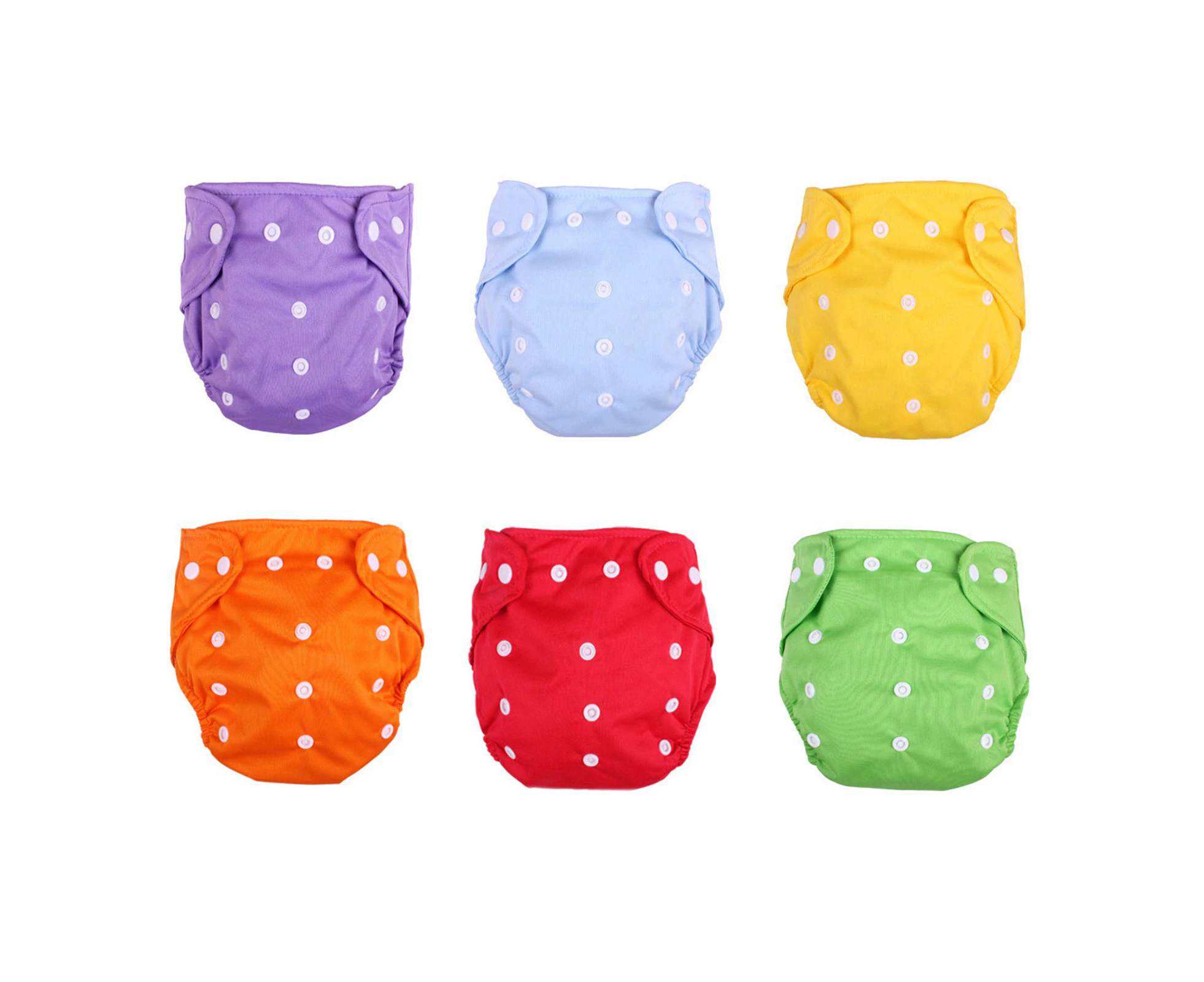 6PCS Baby Cloth Diapers Adjustable Washable Reusable Soft Breathable Infant Cloth Diapers