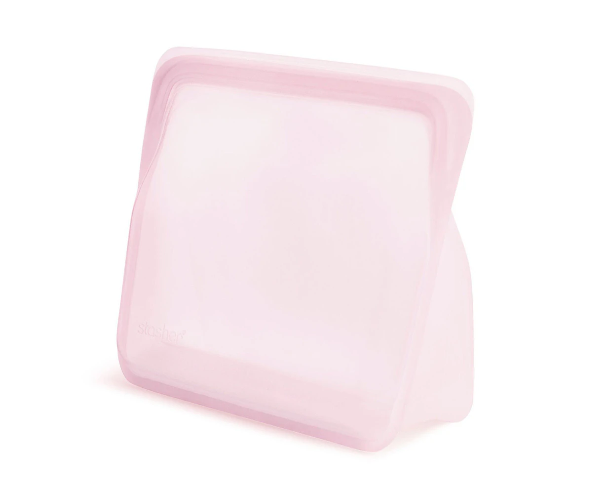 Stasher 1.66L Silicone Stand Up Mid Food/Leftovers Saver Storage Bag Pouch Pink