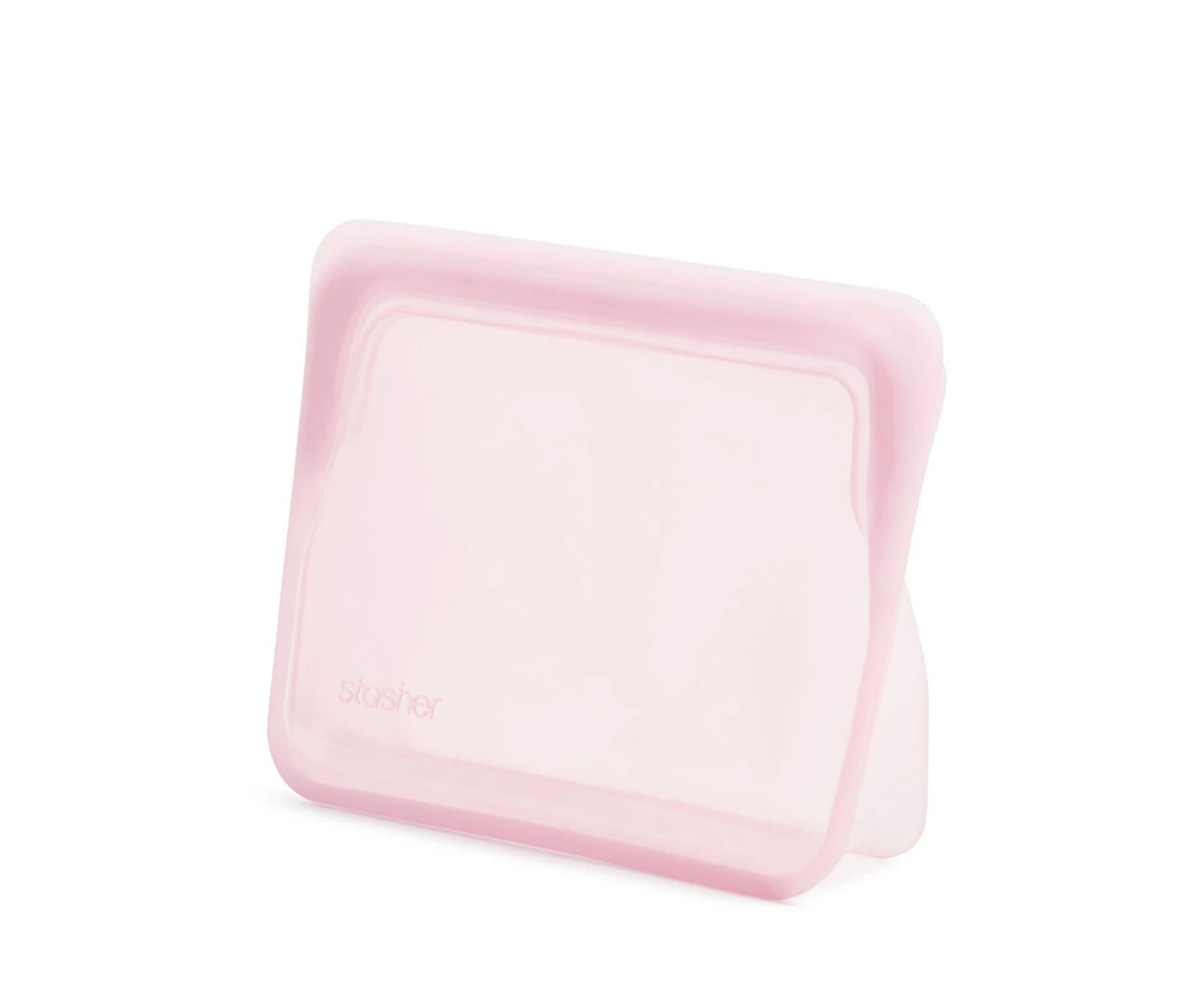 Stasher 828ml Silicone Stand Up Mini Food/Leftovers Saver Storage Bag Pouch Pink