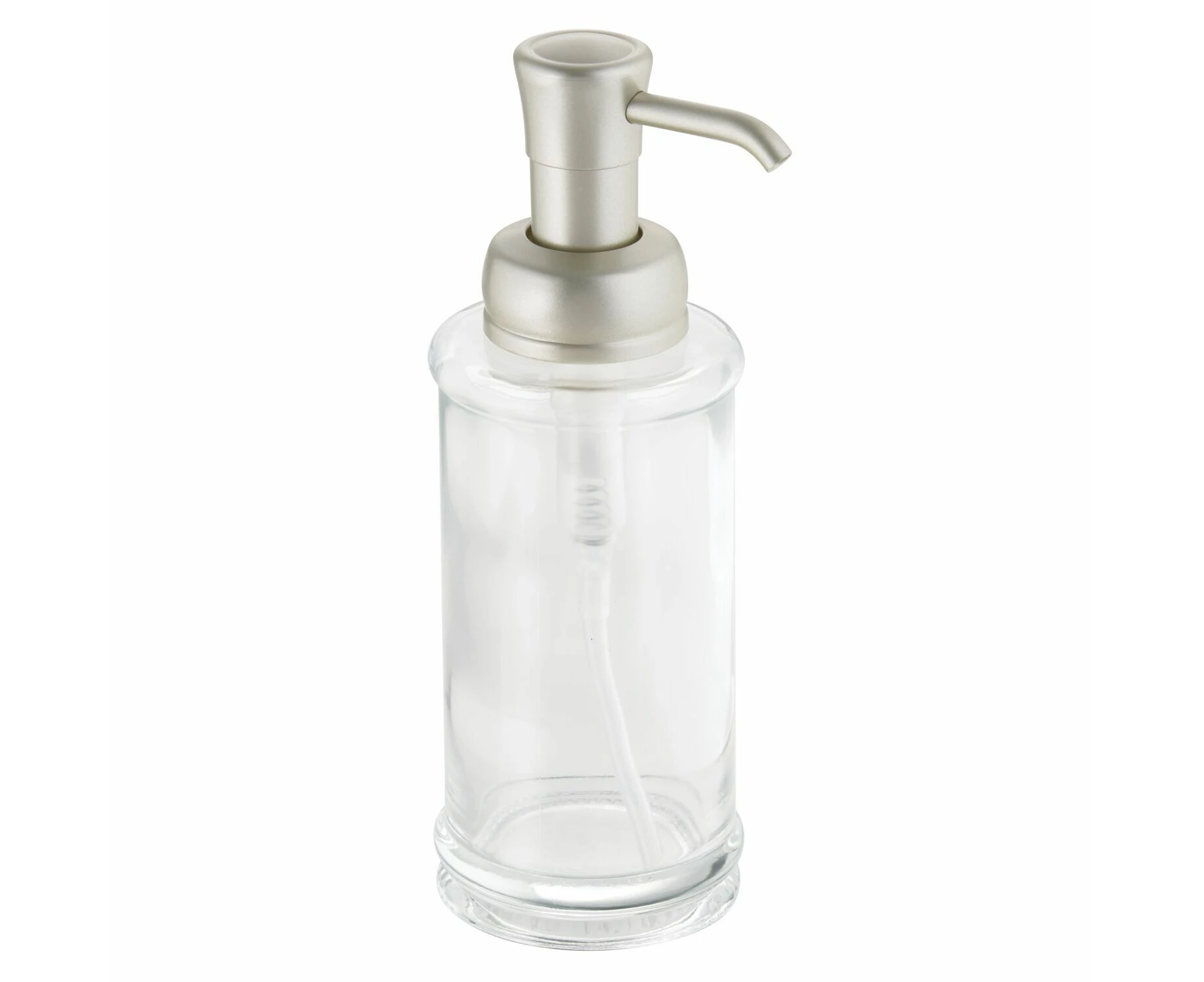 iDesign Hamilton Hand Liquid Soap Pump Dispenser Bathroom w/Head Satin 10x25.7cm