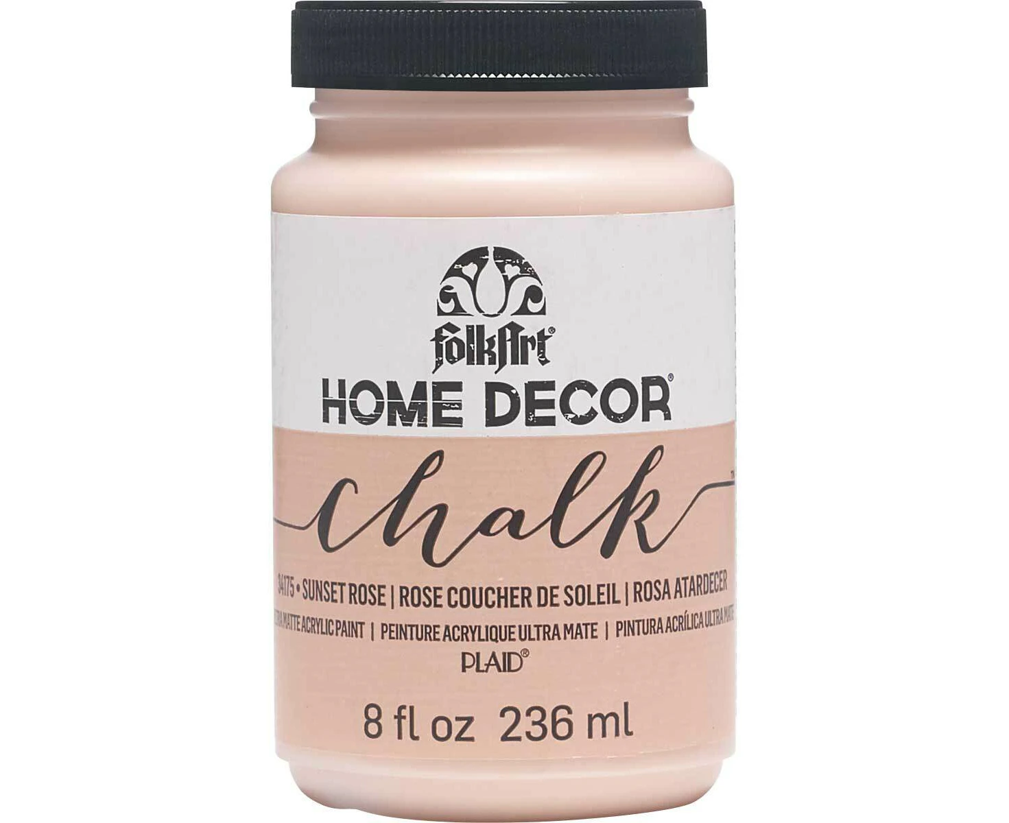 Plaid FolkArt Premium 236ml Home Decor Chalk Acrylic Paint Matte Sunset Rose