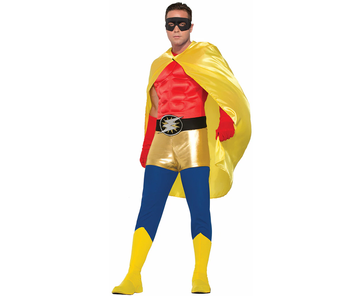 Forum Novelties Satin Superhero Cape Halloween Party Costume Unisex Adult Yellow