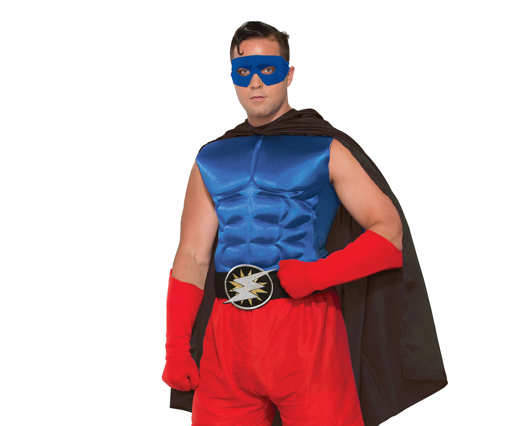 Hero Muscle Chest Sleeveless Men's Superhero Adult Costume Party One Size Blue