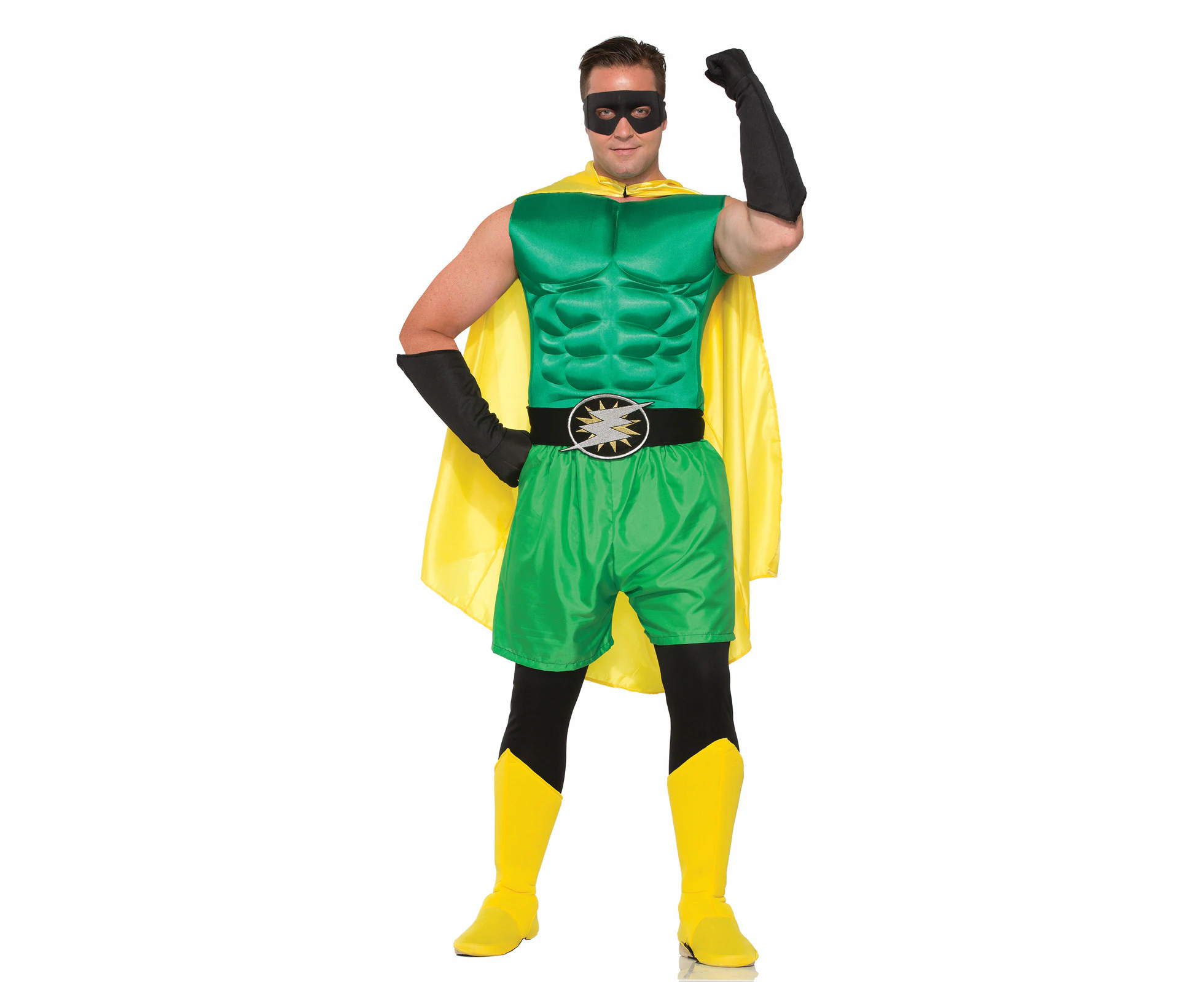 Hero Muscle Chest Sleeveless Men's Superhero Adult Costume Party One Size Green