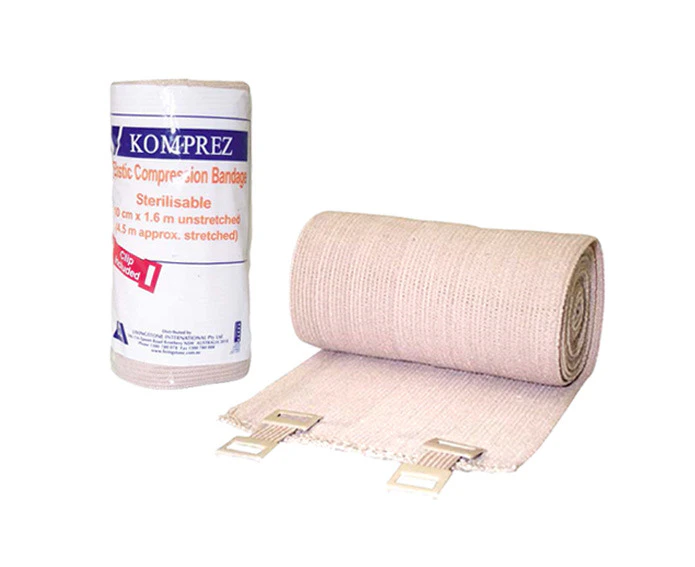 Komprez Elastic Heavy Compression Bandage Brown 7.5cm x 1.6 m stretchable to 4.5m