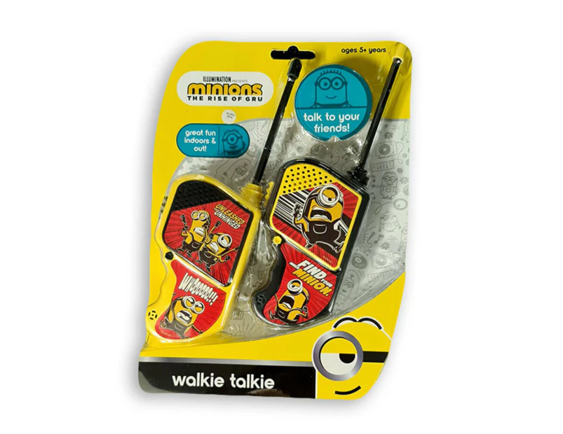 Minions Walkie Talkies Set Kids/Children/Friends Play/Talk 60m Range Yellow