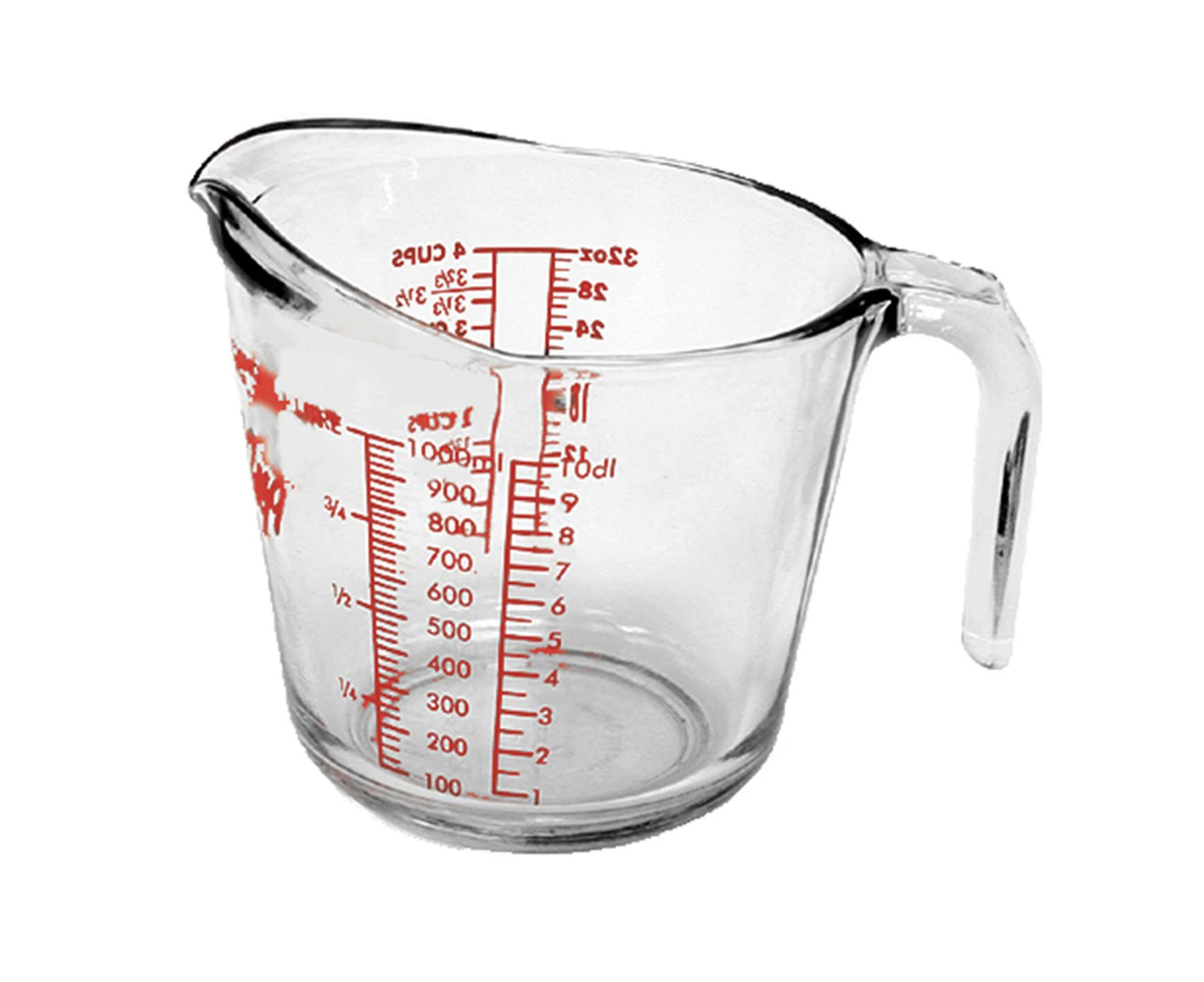 Anchor Hocking 1L/4-Cup Glass Measuring Jug Cooking/Baking Kitchen Large Clear