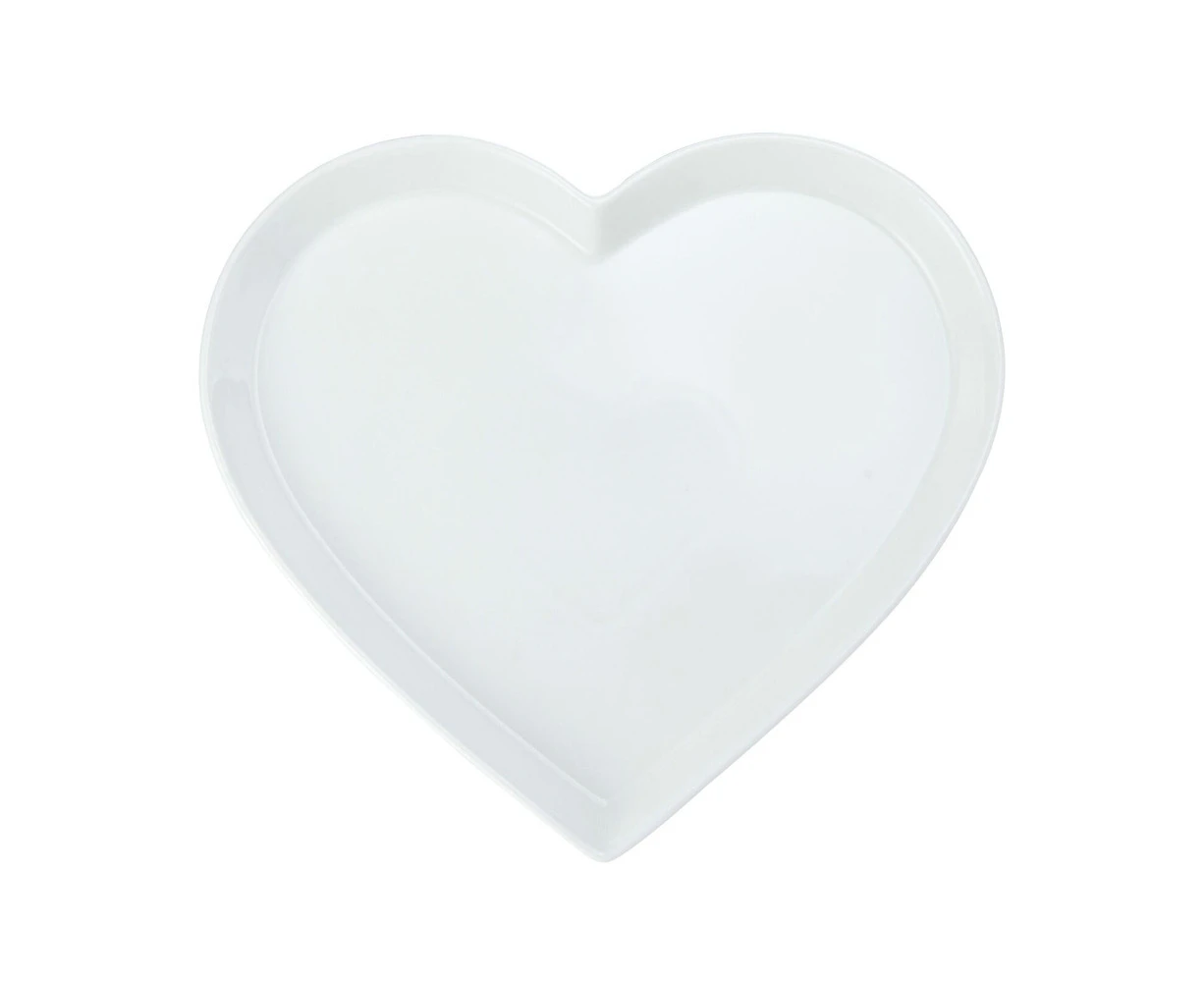 Mikasa Chalk Porcelain Tableware Dining Heart Serving Platter, 30cm, White