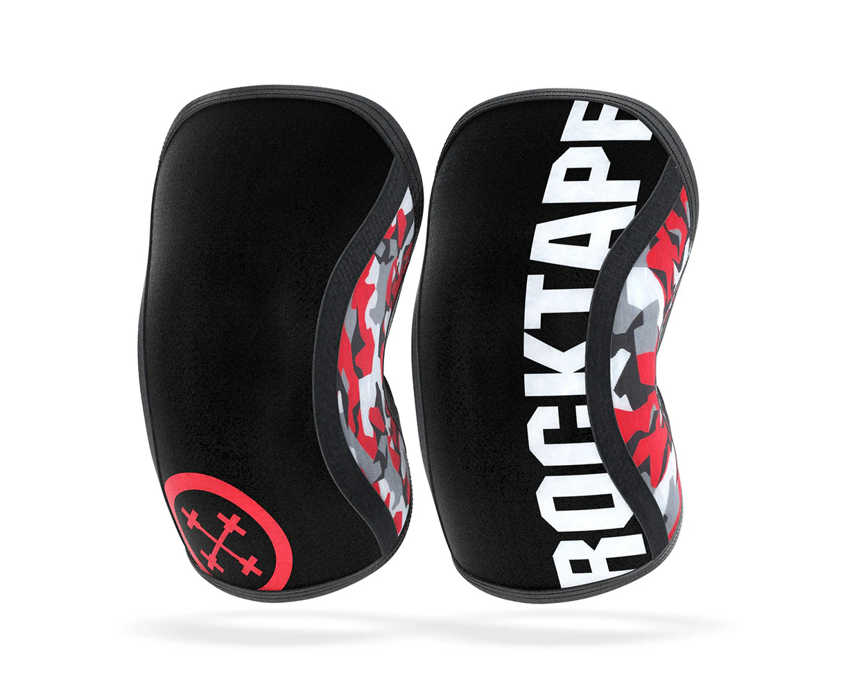 RockTape XL 7mm Assassins Knee Sleeves Compression Squats/Dead Lifts Support Red