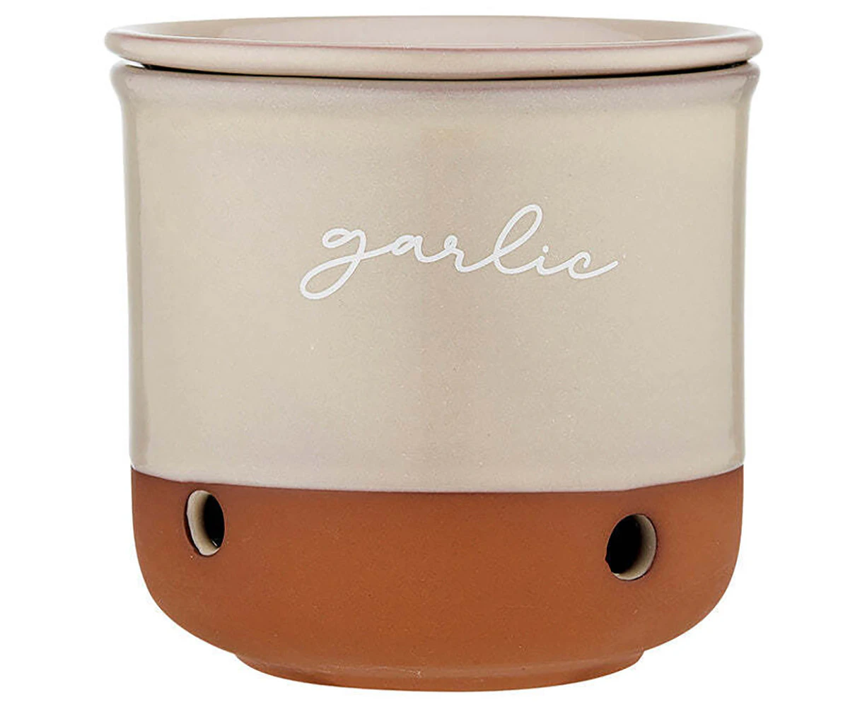 Ladelle 10cm Eco Terracotta Taupe Garlic Vault Kitchen Food Storage/Organisation