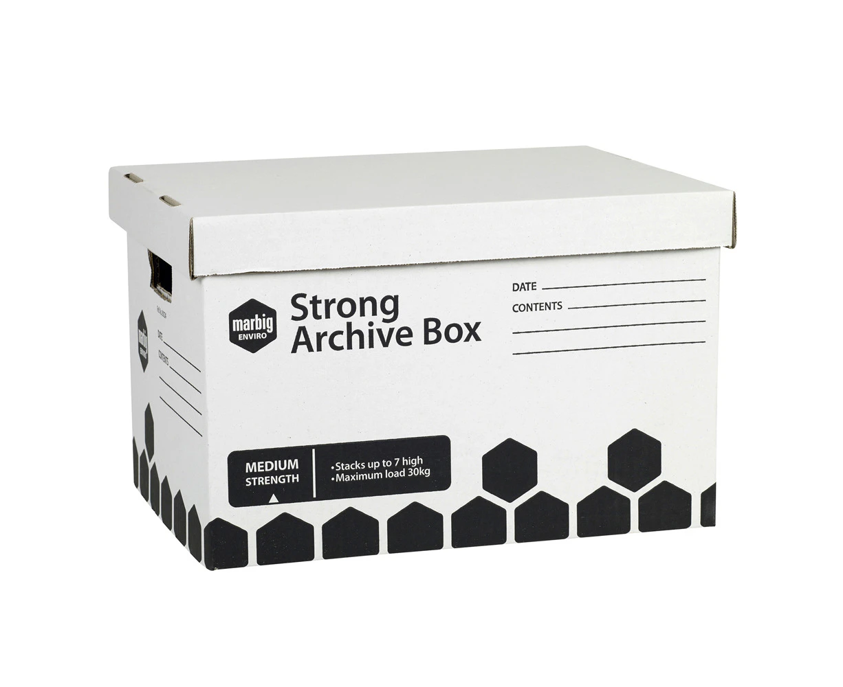 3pc Marbig Strong Document/Binder Filing Archive/Storage Box 42x32x26cm