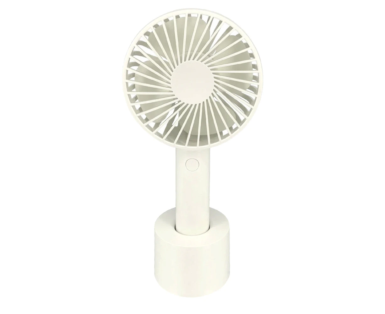 Koolmaxx Deluxe Handheld 2000mAh Mini Portable Rechargeable USB Cooling Fan Wht