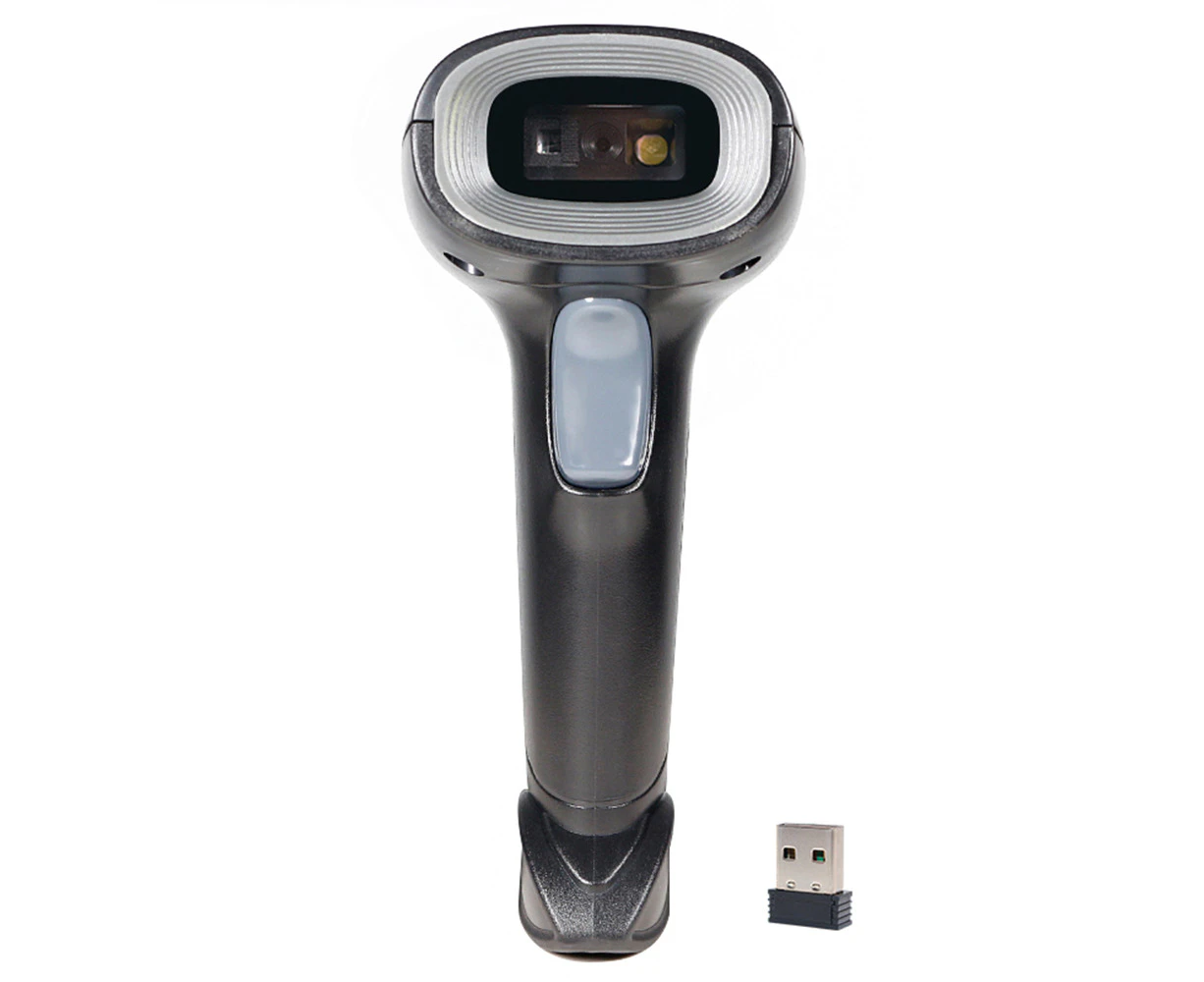 2D 1D Barcode Scanner 2.4G Wireless USB Wired Connection Handheld Bar Code Reader Manual Trigger/Auto Continuous Scanning Support Screen Code Compatible wi