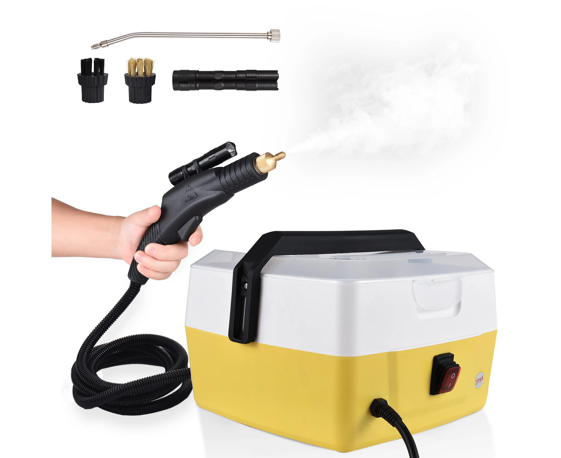 1800W Handheld Steam Cleaners for Home Use 4L Capacity High Temperature Fast Heating 5 Bar High Pressure Steamer Cleaner with Voice Prompt for Car Detailin