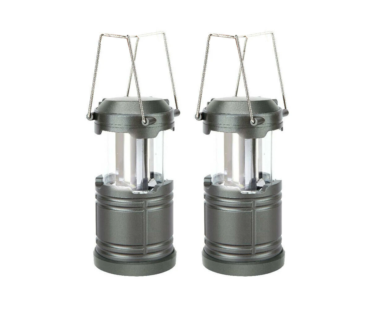 2pc Zoomtac 12.5cm LED Lantern/Light w/ Handle 300lm Outdoor/Camping Grey