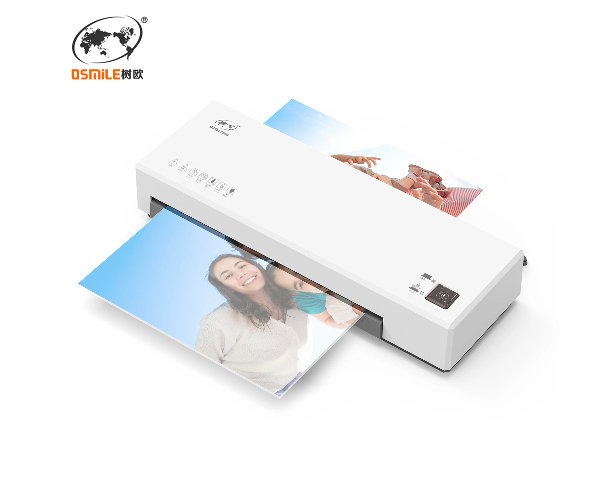 OSMILE Desktop Laminator Machine Set A4 Size Hot and Cold Lamination 2 Roller System 9 inches Max Width Suitabe for A4/A5/A6 Laminating Pouches for Home Of